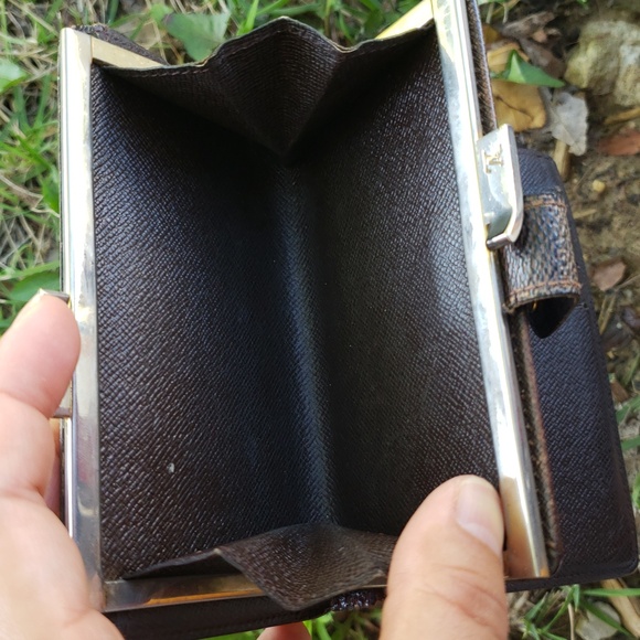 Vintage Louis Vuitton Womens Damier Ebene Kisslock Wallet Classic Luxury - Picture 8 of 17